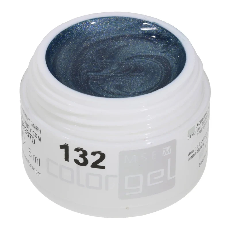 #132 Premium-EFFEKT Color Gel 5ml Grau abgetöntes Blaugrün mit silber/gold Perlglanz