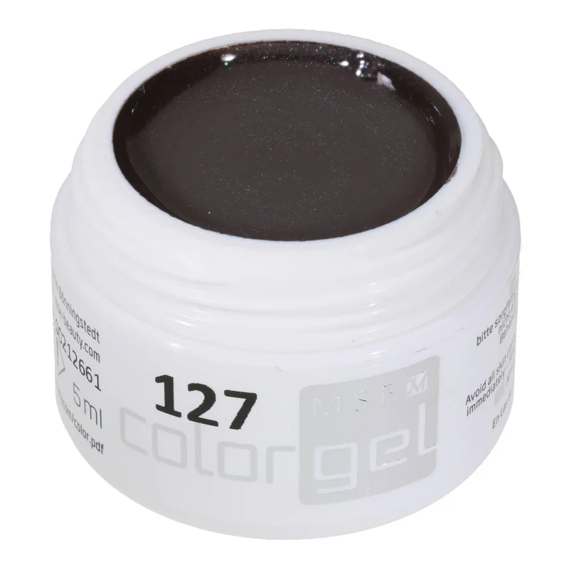 #127 Premium-EFFEKT Color Gel 5ml Kaltes Dunkelbraun mit Silberschimmer