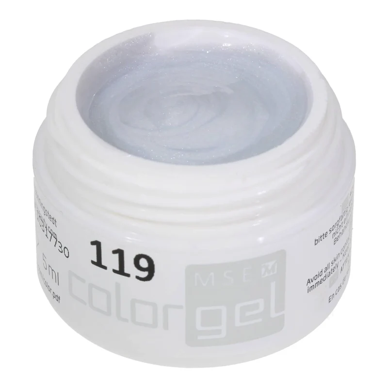#119 Premium-EFFEKT Color Gel 5ml Weiss/Grau mit sehr schönem silbernen Perlglanz