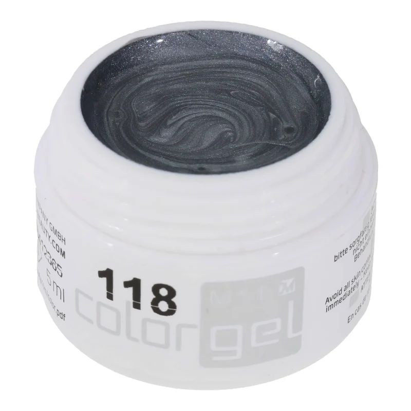 #118 Premium-EFFEKT Color Gel 5ml Silbergrau mit Perlglanz