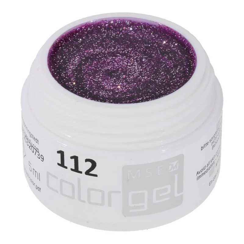 #112 Premium-GLITTER Color Gel 5ml Kräftiger Fliederton mit silbernem Glitter
