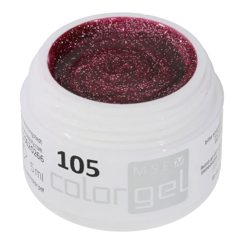 #105 Premium-GLITTER Color Gel 5ml Pink mit Glittereffekt (Gel ist durchscheinend)