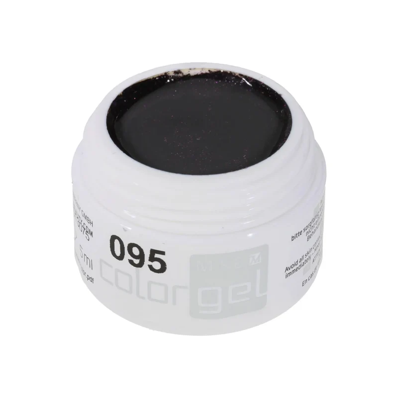 #095 Premium-GLITTER Color Gel 5ml Schwarzviolett mit Multicolorglitter