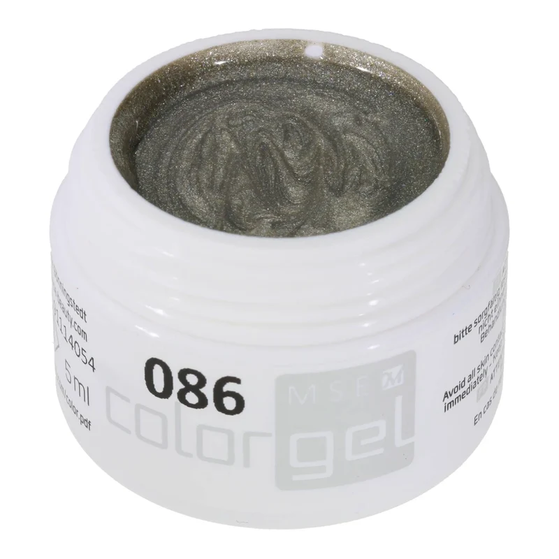 #086 Premium-EFFEKT Color Gel 5ml Metallic Silber mit goldfarbendem Unterton