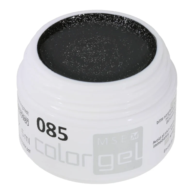 #085 Premium-EFFEKT Color Gel 5ml Schwarz mit ausgeprägtem Silberglitter