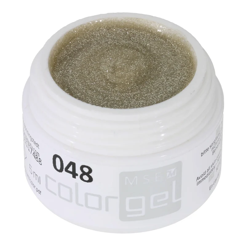 #048 Premium-GLITTER Color Gel 5ml Transparent mit kräftigem Silber-/Grau-Glitter