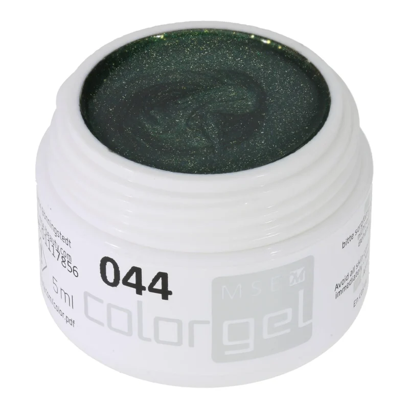 #044 Premium-EFFEKT Color Gel 5ml Helles Tannengrün dominiert von kräftigen Goldpartikeln