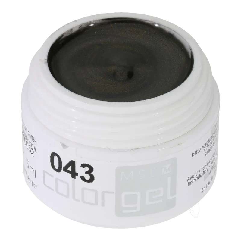 #043 Premium-EFFEKT Color Gel 5ml Dunkles Olivgrün mit goldenem Perleffekt