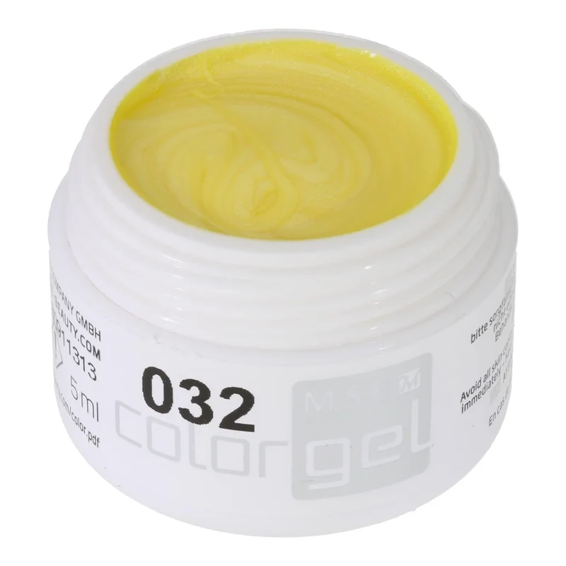 #032 Premium-EFFEKT Color Gel 5ml Gelb mit silbernem Perleffekt