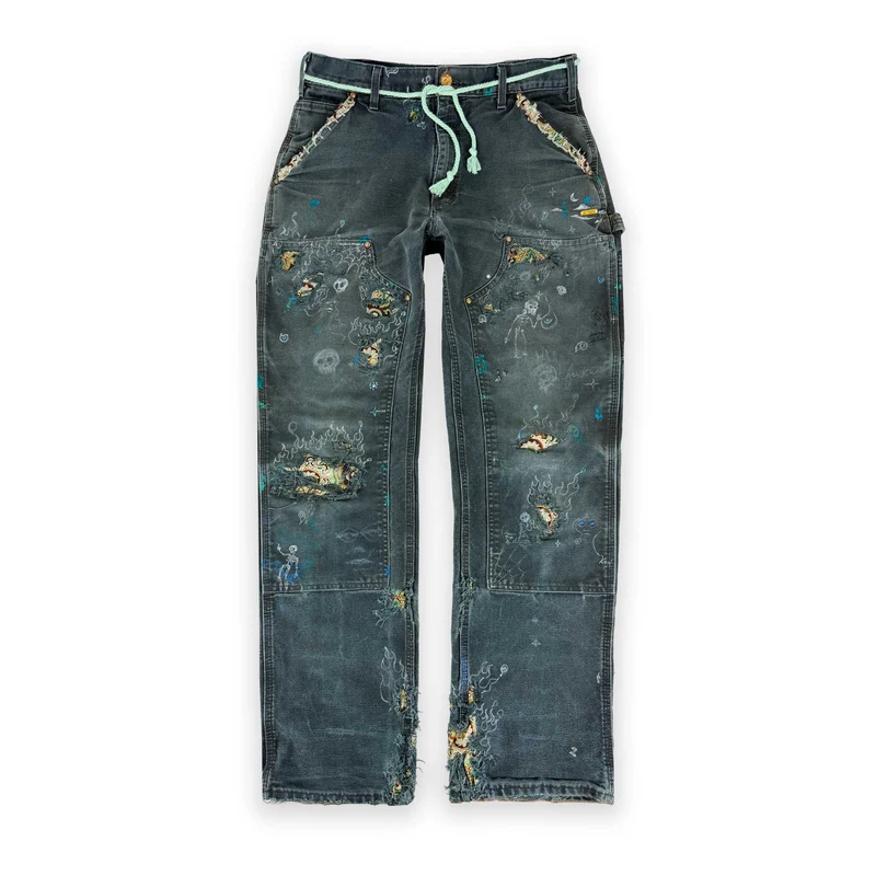 'Blue Smoke' Double Knee Pants [33x32]
