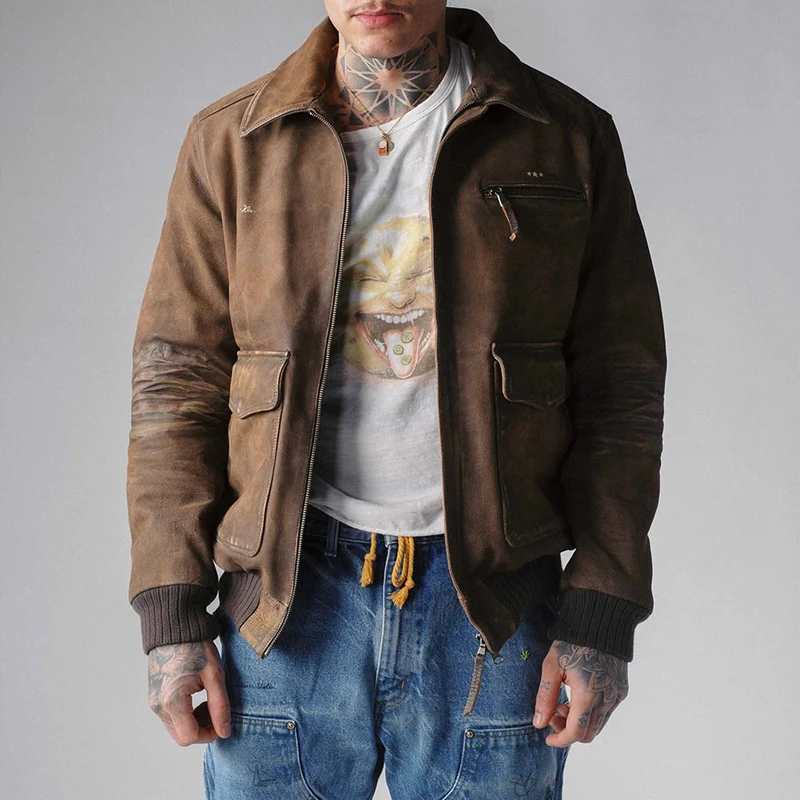 'Atlas' Convertible Leather Jacket