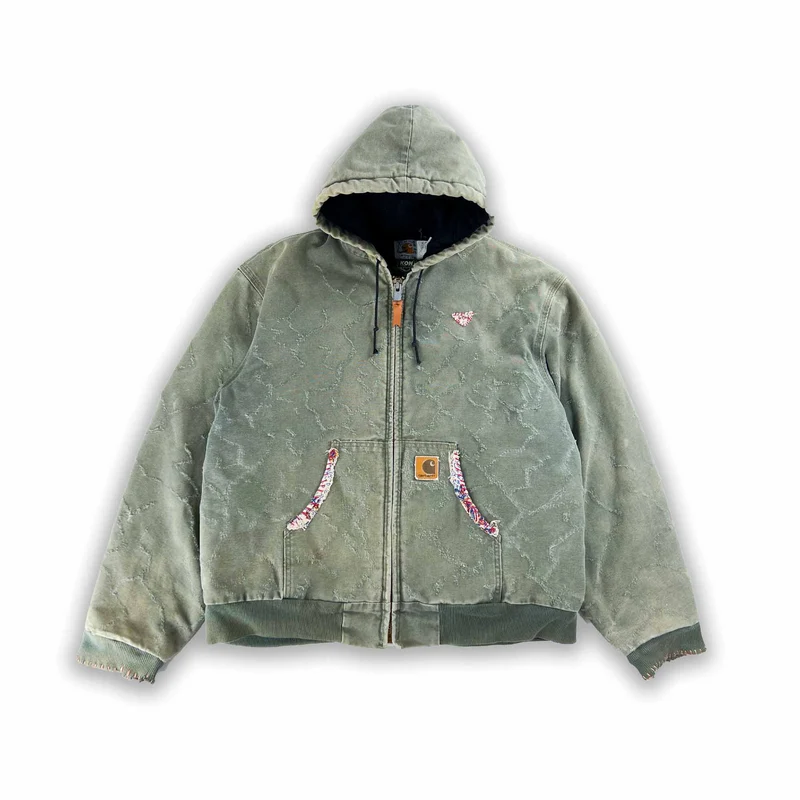 'Cracked Moss' Zip-Up Jacket